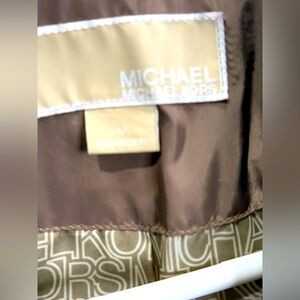 Michael Kors Women's Quilted Belted Coat Anorak Truffle SZ-M